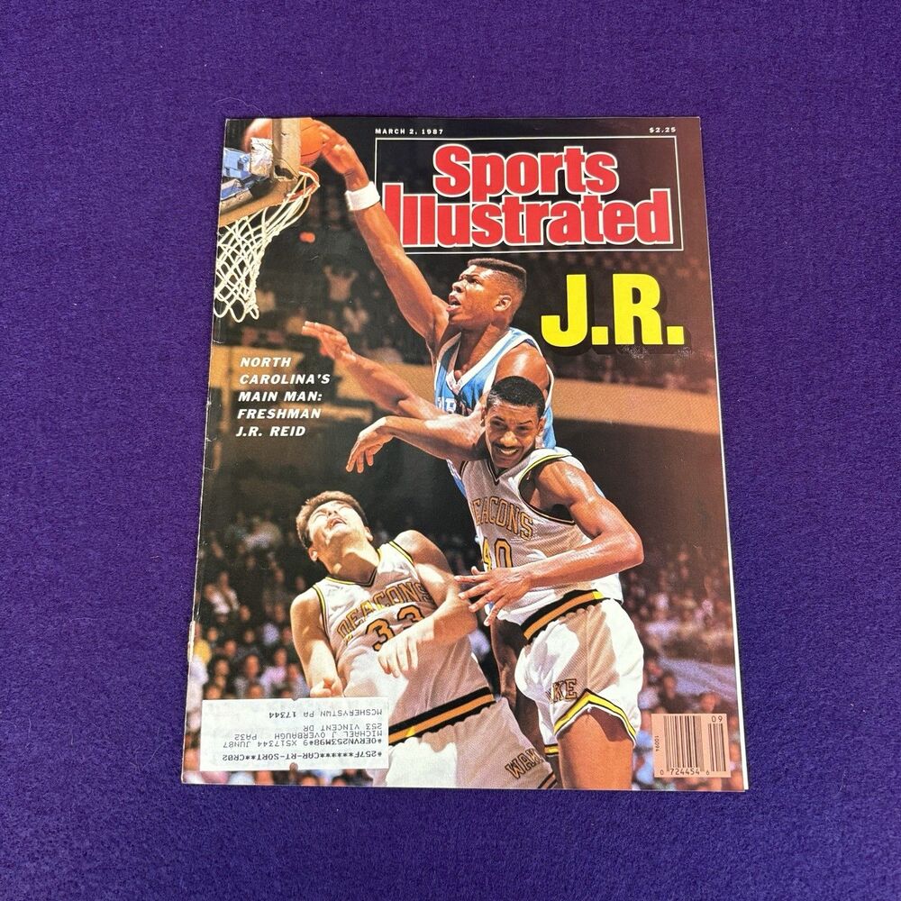 Sports Illustrated March 1987 JR Reid NC Tarheels Hit Magazine Cover